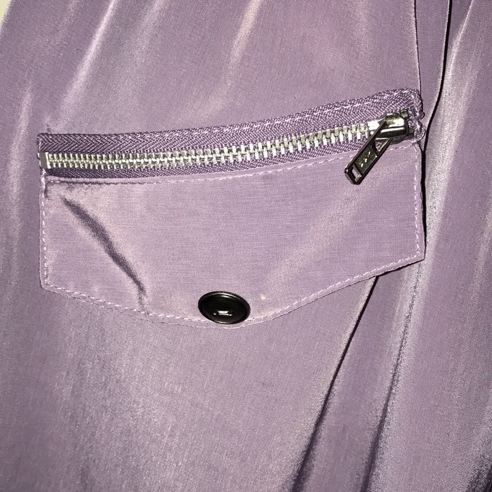 Purple short sleeve silky dress - Picture 5 of 6